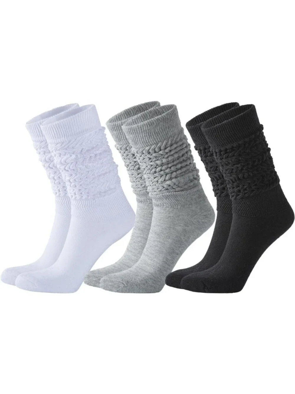 30 Pairs Slouch Socks for Women & Teens - Scrunch Boot Socks, Size 9-11, Bulk